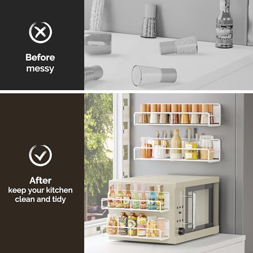Mystozer Metal Magnetic Spice Rack for Refrigerator White, 4 Pack - Image 4
