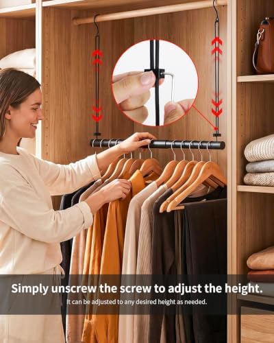 BaiNong Adjustable Closet Hanging Rod 17-30" Black 2 Pack - Image 6