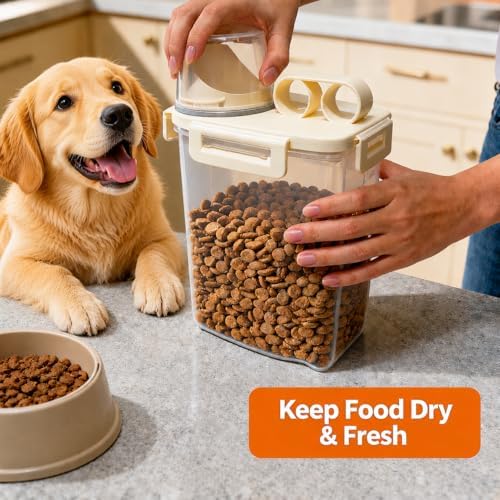 2 Lbs Small Cat Dog Food Storage Container for Bird Seed, Pet Food, 2 Pack - Image 2