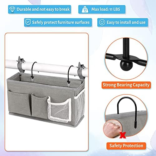 Bedside Caddy, Bedside Storage Bag Hanging Organizer for Bunk Dorm Bed Rail - Image 2