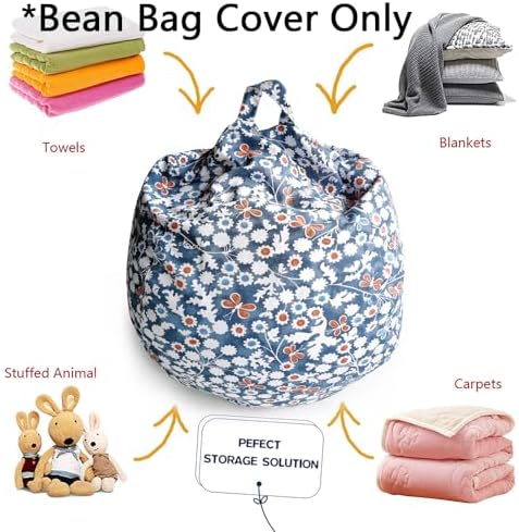 YuppieLife Stuffed Animal Storage Bean Bag Cover, 27" Velvet Toy Organizer - Image 3