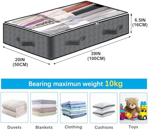 BiCINE 8 Pack Under Bed Storage, 95L Foldable Closet Containers Organizers - Image 3