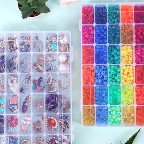 Bead Organizer Storage 4 Pack 36 Grid Jewelry Tackle Craft Box Adjustable - Image 7