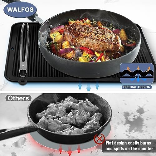 Walfos Large Silicone Trivet 16x12 Inch, Trivets for Hot Pots and Pans, Heat Resistant Pot Holders Hot Pads for Kitchen Quartz Countertops, Hot Dishes, 2 Pack - Image 5