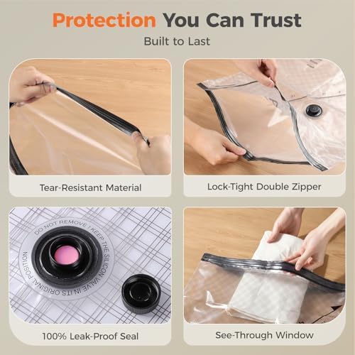 Nicetree 9-Pack Vacuum Bags for Travel with Rechargeable Pump, 3 Sizes - Image 6
