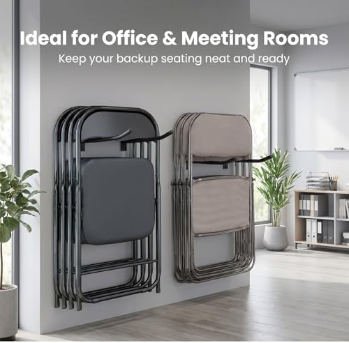 Wall Mount Folding Chair Storage Rack,Folding Chair Rack, Space-Saving Wall Organizer for Garage, Basement, Home, Office & Event Use (Black -2 Pack) - Image 3