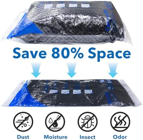 MEIQIHOME Vacuum Storage Bags, Space Saver Sealer Bags for Clothing, Pillows, Comforters, Blankets, Bedding, Travel, 12 Roll Bags, PA+PE Material - Image 5