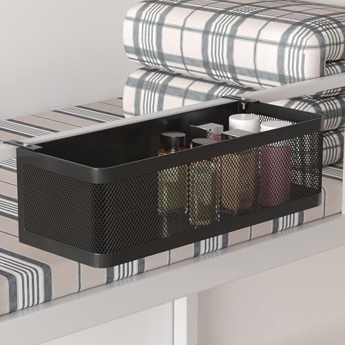 Bedside Caddy Shelf for Bunk Bed, Black, L13.78in*W5.12in*H3.94in by WOCHUANGSI