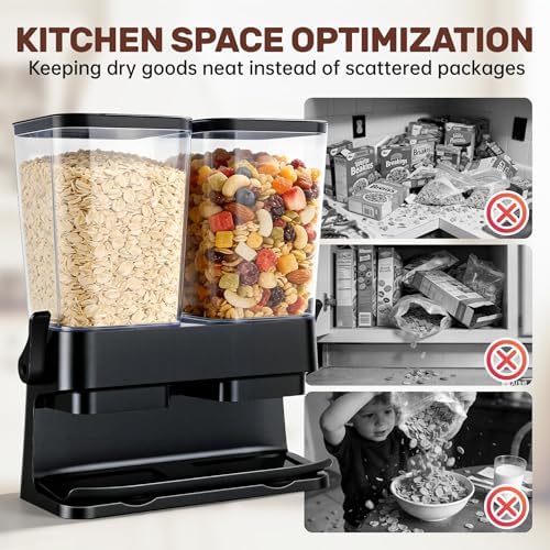 Cereal Dispenser Countertop 2 Pack, Double 3L Airtight - Image 6