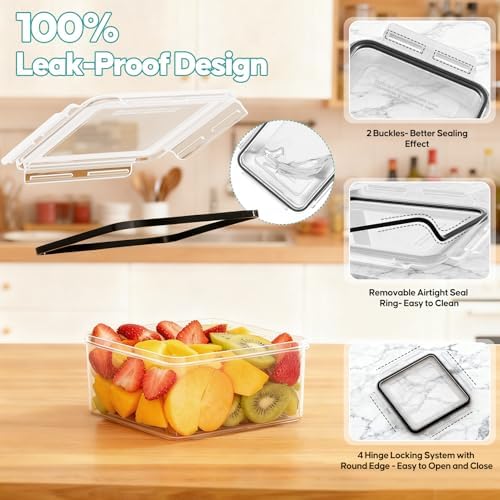 40 Pcs Food Storage Containers with Lids Airtight (20 Lids & 20 Containers) - Image 4