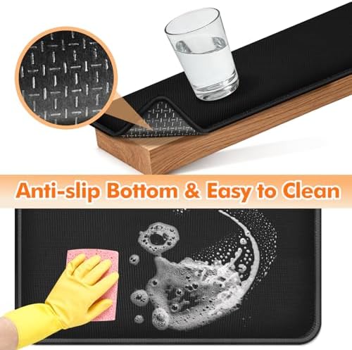Non-slip Air Fryer Mats for Countertop, 2mm Thick, 18x15 in, Black - Image 4