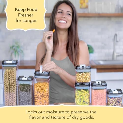 Simply Gourmet Airtight Food Storage Containers with Lids – 14 Piece Assorted Size Kitchen Pantry Organization Set, BPA-Free Clear Plastic, Stackable Containers for Cereal, Flour, Sugar, Rice, Snacks - Image 2