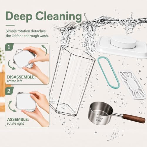 Pet Dog-Cat Airtight Food Storage-Container - 4.2Qt/4L jar(2Pc) with lid and 1/4Cup scoop | Holds 6–10 pounds of dry pet food | BPA-Free - Image 7