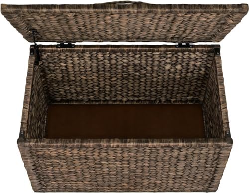 eHemco Water Hyacinth Wicker Storage Trunk, Brown Wash, 30x17.5x17.5 - Image 3