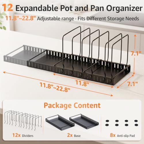 Cutting Board and Baking Sheet Organizer for Cabinet with Solid Metal Base - Image 2