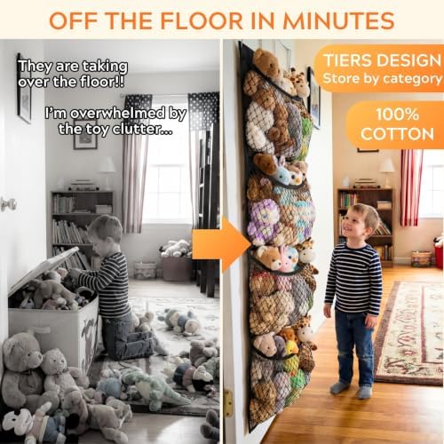 Ofiray-home Cotton Over The Door Stuffed Animal Storage - Image 3