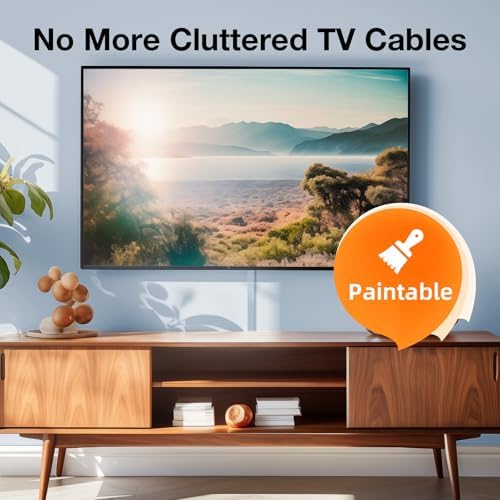 Delamu 157in Cord Hider, Cord Cover Wall Cable Management, Paintable Wire Cover for Cords, Cable Hider Raceway Kit, Cable Cover Concealer, Wire Hiders for TV on Wall, 10 X L15.7 W1.18 H0.6in, Beige - Image 6
