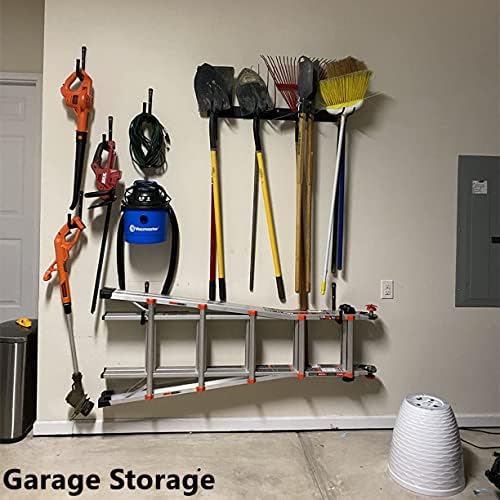 Garage Storage Ladder Hooks with 12" Jumbo Arm, 8 Pack Heavy Duty Wall Mounted Storage Hanger Utility Organizer for Bicycle, Folding Chairs, Bike and Garden Tools - Image 5