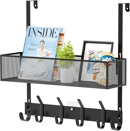 LUCYCAZ Over The Door Hooks Organizer,Back Door Storage with Coat Hooks by LUCYCAZ