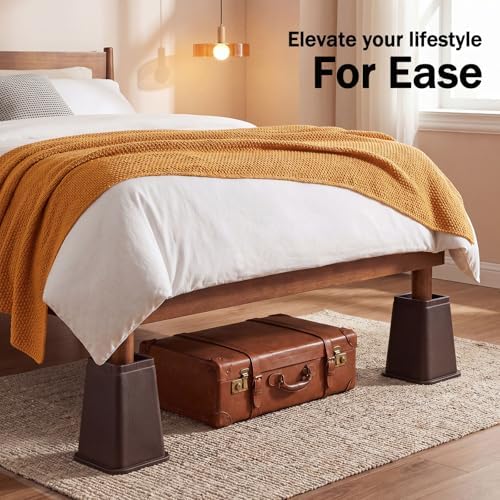 ANNKUT 8 Inch Heavy Duty Bed Risers, Furniture Risers for Desk, Chair, Table or Sofa, Couch Lift Risers, Supports up to 2200 lbs per Leg(9 Pack Brown) - Image 6