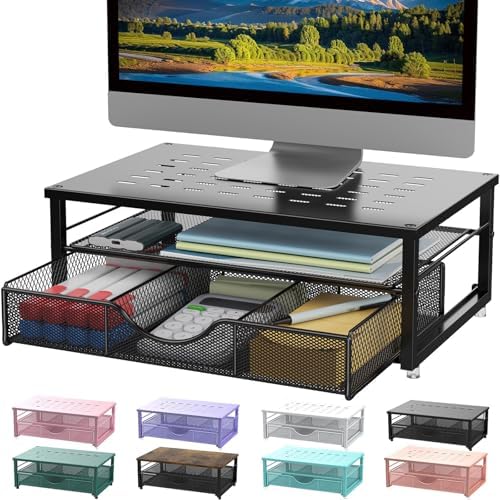 Computer Monitor Stand Riser with Drawer by gianotter