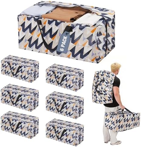 WORKPRO 6 Pack Extra Large Moving Bags with Backpack Straps & Handles by WORKPRO