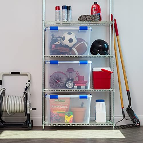IRIS USA 3-Pack 74 Qt Storage Bins with Gasket Lids, Clear/Blue - Image 2