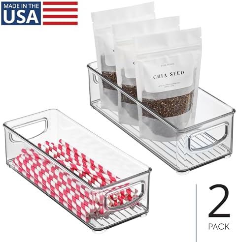iDesign Plastic Stackable Pantry Bin, Set of 2, Clear - Image 2