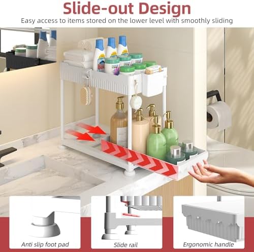 Sevenblue 4-Pack 2-Tier Under Sink Organizer with Pull Out Drawers - Image 4