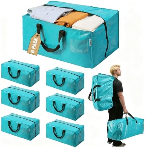 WORKPRO 6 Pack Extra Large Moving Bags with Backpack Straps & Handles by WORKPRO