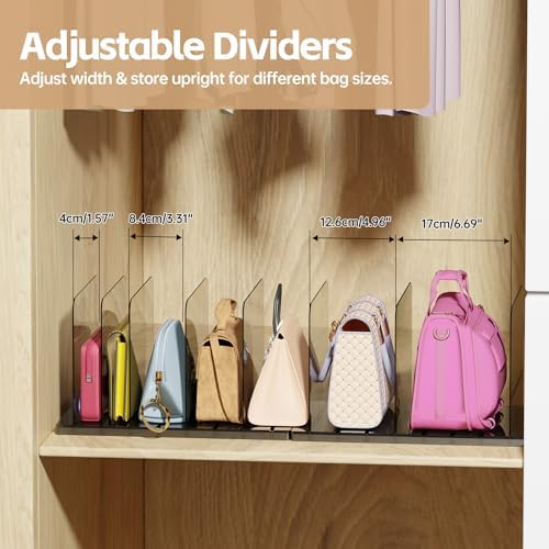 PAVSTINE 2 Pack Adjustable Purse Organizer, Stackable Closet Storage, Black - Image 3