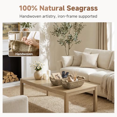 StorageWorks Small Wicker Baskets for Organizing, Seagrass Baskets, 2 Pack - Image 5