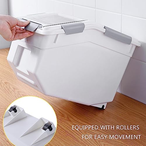 20Lb Food Storage Container with Scoop with Handle & Wheels, 2 Pack - Image 4
