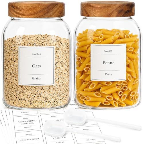 CONNOO 2Pcs-66oz Glass Storage Containers with Lids by CONNOO
