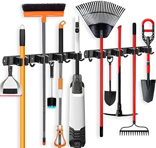 IMILLET 2 Pack Broom Holder Wall Mount, Heavy Duty Garage Organization by IMILLET