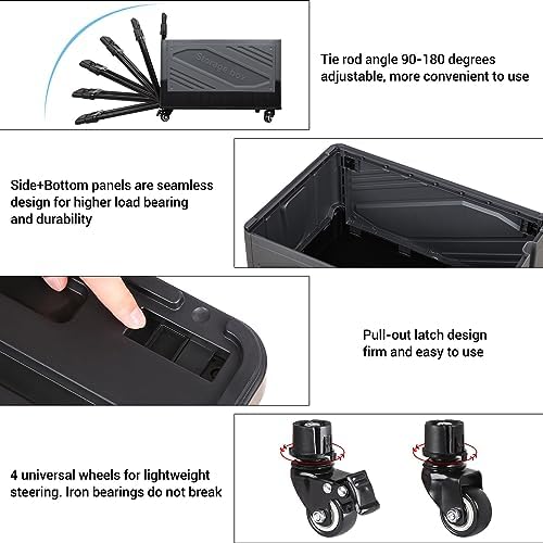 XCBYT 50L Foldable Rolling Crate, Spacious Storage Cart with Wheels - Image 4