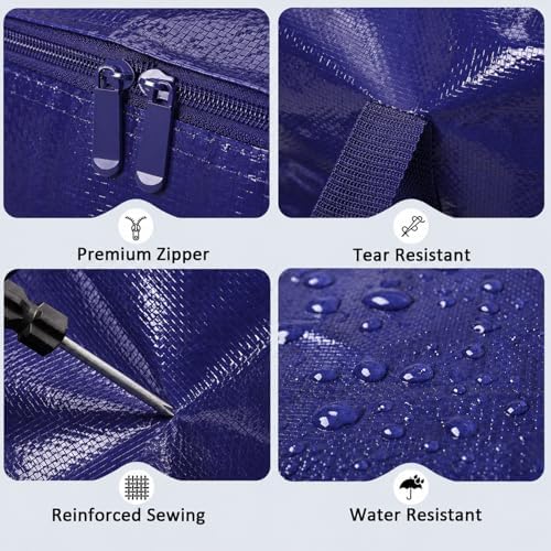 Songrey Extra Large Heavy Duty Moving Bags, 4 Pack, Dark Blue - Image 3