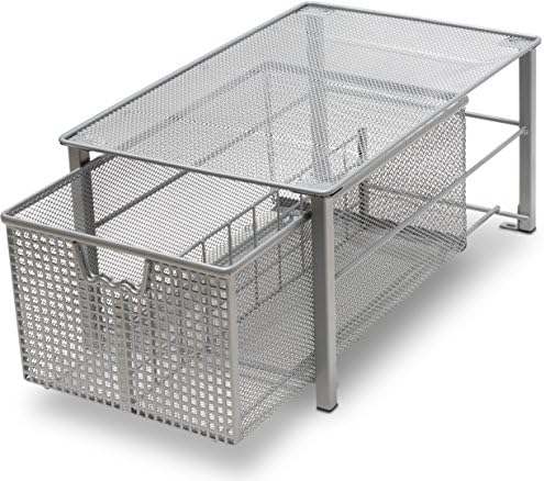 Deco Brothers Stackable Pull Out Cabinet Sliding Basket with Divider, Large by DecoBrothers