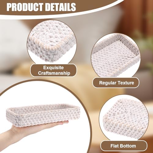 BTSKY Small Remote Basket for Coffee Table Entryway Living Room, Rattan - Image 6