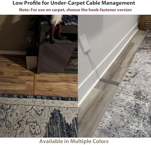 ZhiYo 6ft Cord Cover for Wires on Floors or Walls, 2.2in Wide, Dark Walnut - Image 5