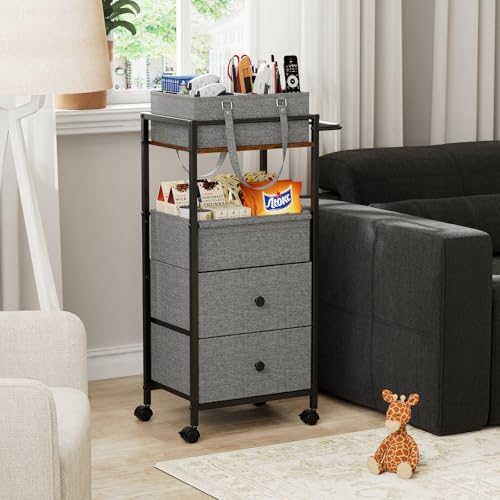 3In1 Modanais Baby Diaper Caddy Organizer Cart with Drawers, Black - Image 6