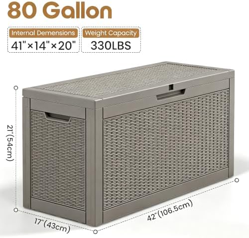Outdoor Storage Box Waterproof, 80 Gallon Deck Box for Patio Storage - Image 2