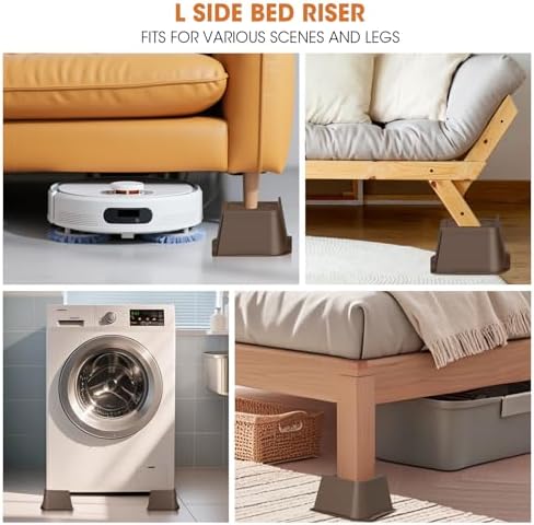 MYMULIKE Bed Risers Heavy Duty, Oversized Furniture Risers, Support Up to 6000 Lbs, Lift 3 inch for Couch, Sofa, Table,Chair (Dark Brown 4 Pack, 3 inch) - Image 4