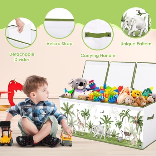 Toy Storage Box with Lids Extra Large Collapsible Toy Box Chest for Kids - Image 3