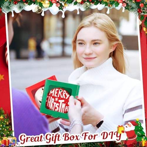 36 Pcs Christmas Sublimation Blanks Ornament Gift Box, Red,Green,White - Image 5