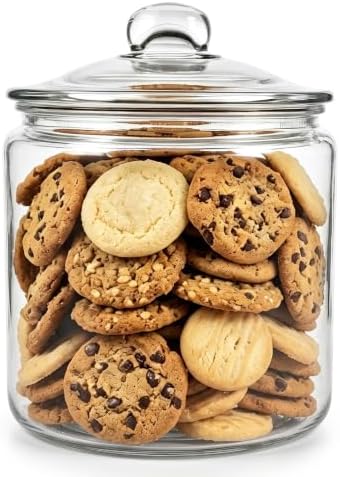 Masthome Glass Cookie Jar with Airtight Lid, 1 Gallon, Wide Mouth Storage by Masthome