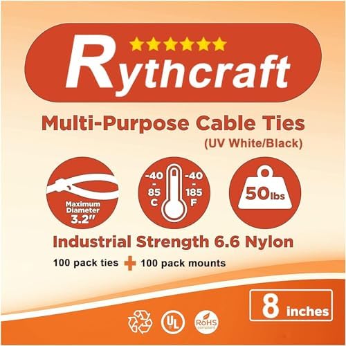 100 Pack 1.1 inch Zip Tie Adhesive Mounts Self Adhesive Cable Tie Base Holders with Multi-Purpose Tie wire clips with screw hole,Anchor stick on wire holder with 8 inch zip ties（White） - Image 7
