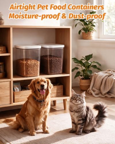 TBMAXS 12 Lbs Pet Dog Food Storage Containers with Pop-up Lid Measuring Cup - Image 6