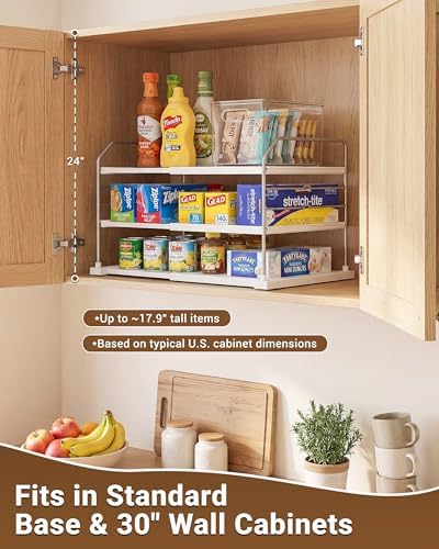 EVERIE Extendable 3-Tier Kitchen Cabinet & Pantry Organizer for Plastic Wrap, Foil & Storage Bags, Adjustable Heavy Duty Shelf Rack for Wrap Boxes, Jars & Snack Boxes (11–16.7 in Wide), Pack of 1 - Image 4