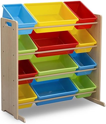Delta Children Kids Toy Storage Organizer with 12 Plastic Bins - Greenguard Gold Certified, Natural/Primary by DeltaChildren